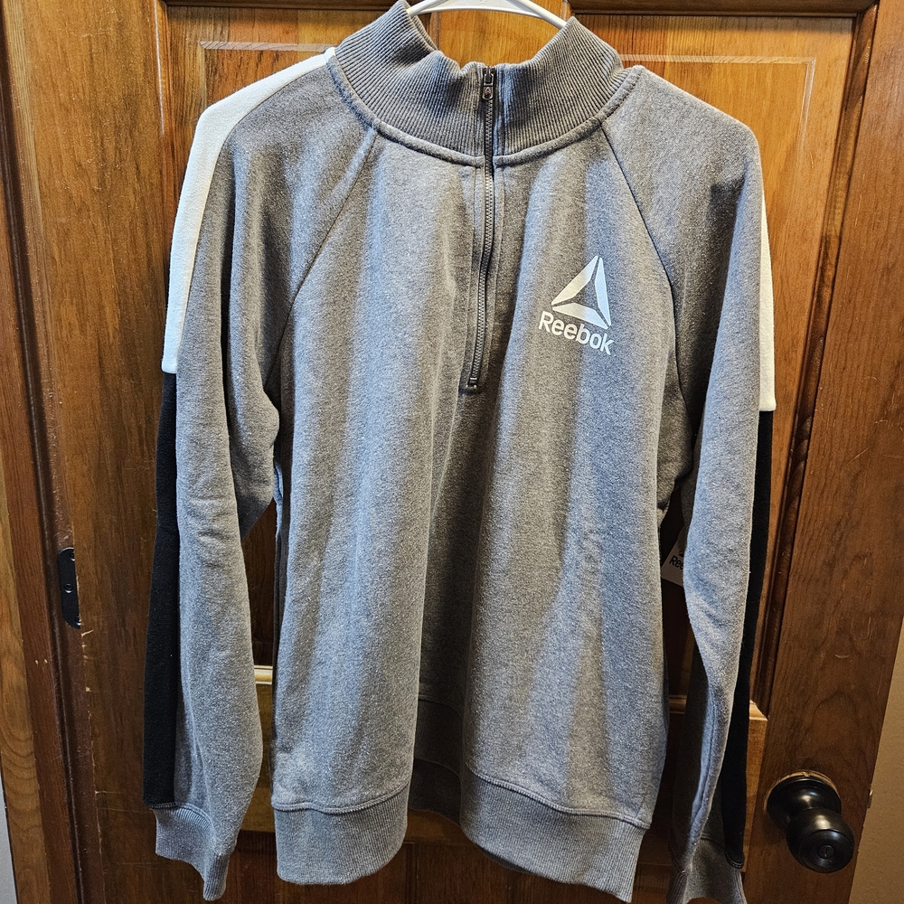 Mens Reebok Gray Half-Zip Sweatshirt